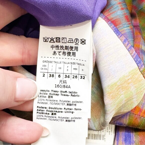 NWT Marella Rank Satin Plaid Wrap Dress size 2 - Picture 12 of 13